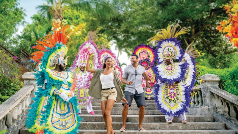 Couple dancing in Bahamas