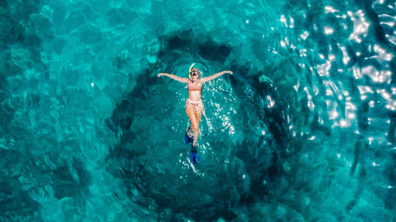 Woman swimming in Grenada