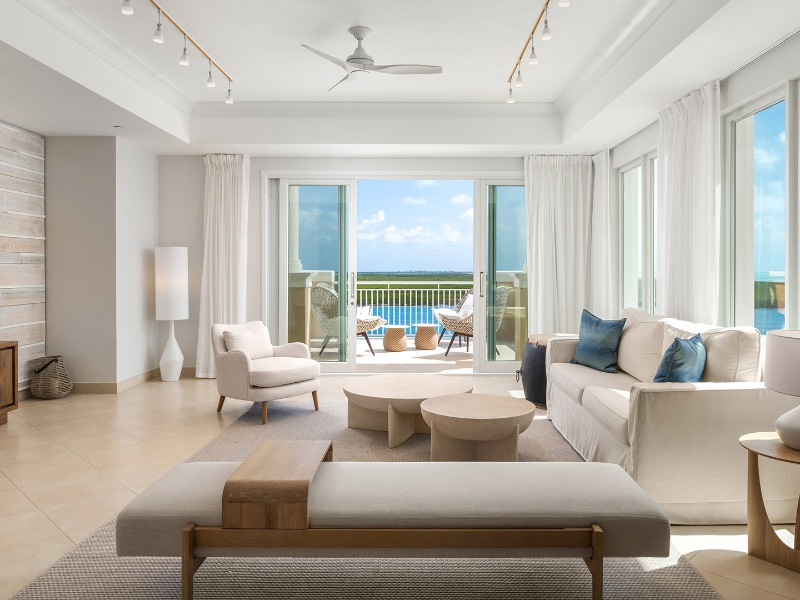 Blue Haven two bedroom oceanfront penthouse Living room