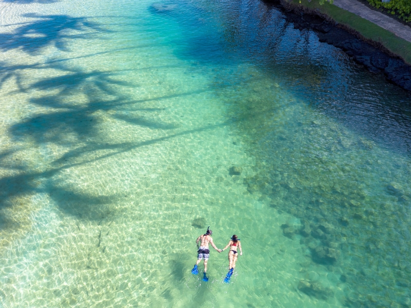 Lagoon Snorkelers Aerial