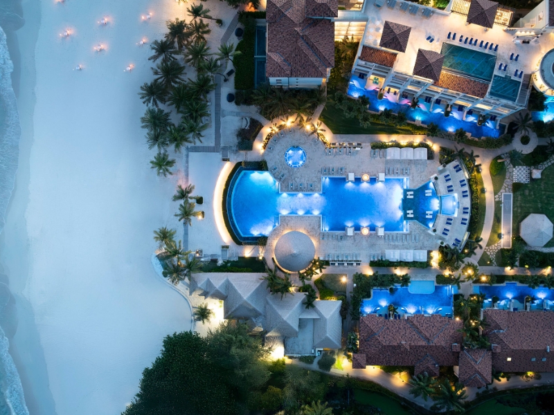 Pool Beach Night Aerial