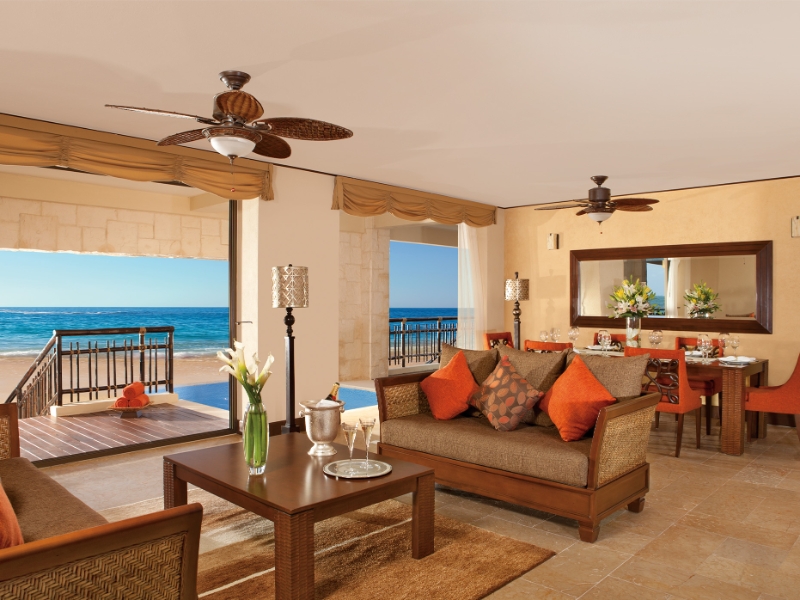 Preferred Club Ocean Front Presidential Suite Living Room