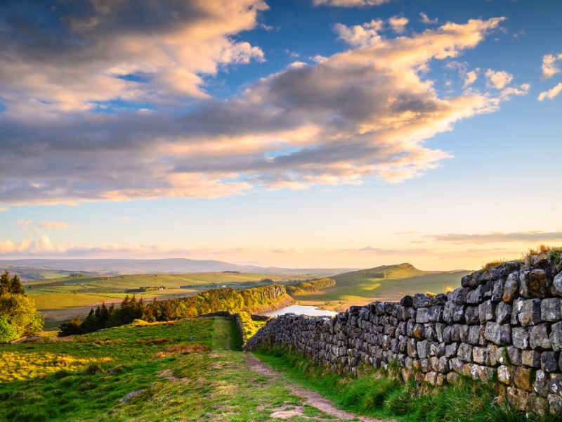 Hadrians wall Northumberland England