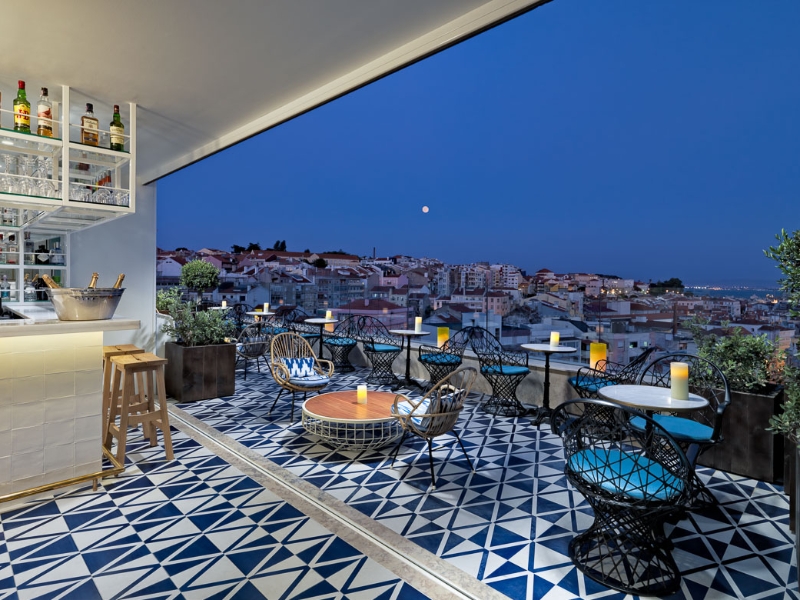 Bar Terrace at night